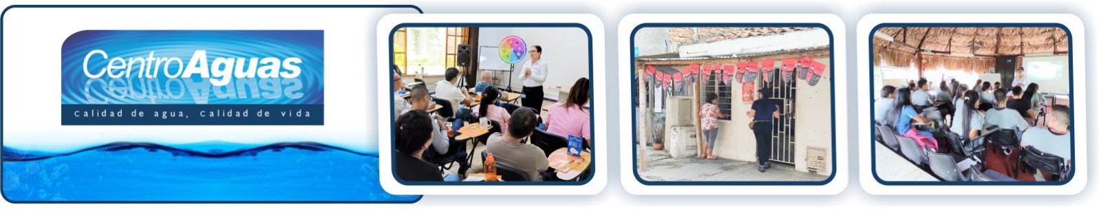 Diseño con tres imágenes de las jornadas de capacitación a usuarios