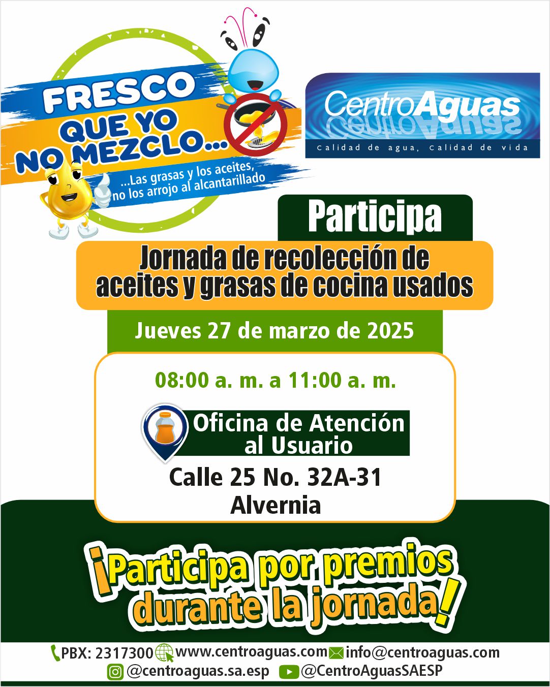 Jornada de recolección de aceite de cocina usado / 27 de marzo de 2025