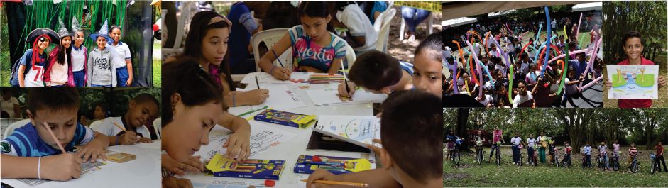 niños realizando su dibujo, otros pintándolo, se ve la entrega de los premios a los ganadores del concurso de pintura infantil XIX Collage de fotos de los niños realizando su dibujo, otros pintándolo, se ve la entrega de los premios a los ganadores