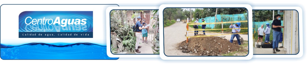 personal de la empresa realizando socialización de la obra en el corregimiento de aguaclara Diseño con tres fotografías del personal de la empresa realizando socialización de la obra